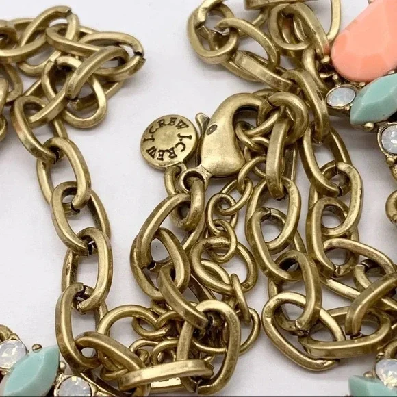 J. Crew Peach Mint Opalescent Jeweled Necklace - Picture 3 of 3